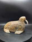 6" Signed Soapstone Walrus Carving by Olaf