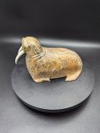 6" Signed Soapstone Walrus Carving by Olaf