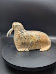 6" Signed Soapstone Walrus Carving by Olaf