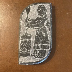 Signed Ona Tago Black Soapstone Shaman Carving