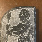 Signed Ona Tago Black Soapstone Shaman Carving
