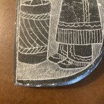 Signed Ona Tago Black Soapstone Shaman Carving