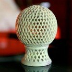 Beige Soapstone Candle Holder with Lattice Design