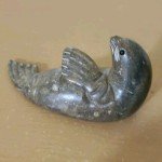 Inuit Soapstone Carved Seal Figurine 3.5