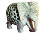 Soapstone Carved Elephant with Baby Inside