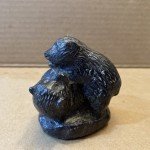 Hand-Carved Soapstone Bear Cubs Sculpture
