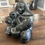 Wolf Mother and Child Soapstone Carving 5.5