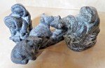 Vintage Canadian Hand-Carved Wolf Sculptures Set