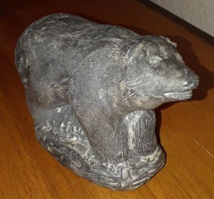 Handcrafted Wolf Soapstone Sculpture Carving