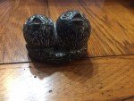 Hand-Carved Soapstone Wolf and Baby Birds Sculpture