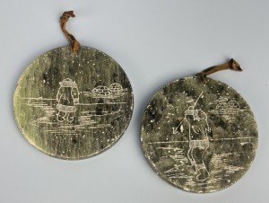Inuit-Style Soapstone Disk Carvings by Dieter Muchenheim
