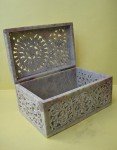 Hand Carved Soapstone Floral Trinket Box