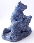 Hand-Carved Soapstone Bear Cubs Playing Sculpture