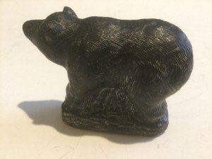 Hand-Carved Wolf Soapstone Sculpture - 4.25