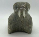 Signed Soapstone Walrus Seal Figurine by DIMU