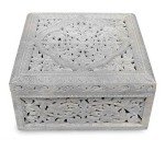 Floral Medallion Soapstone Jewelry Box
