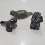 Inuit Style Soapstone Animal Carvings - Set of 3