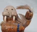Yupik Inuit Soapstone Walrus Dancer Sculpture