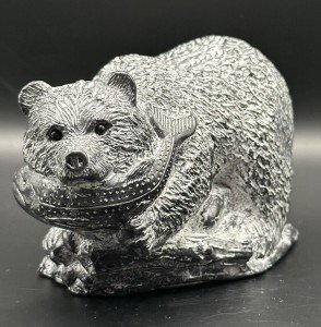 Edmund Wolf Bear Soapstone Carving Sculpture