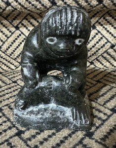 Silassi Tuki Inuit Soapstone Man Carving