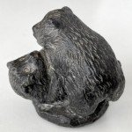 Wolf and Bear Cubs Soapstone Carving