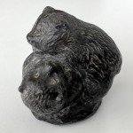 Wolf and Bear Cubs Soapstone Carving