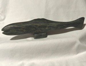 Inuit Style Soapstone Whale Carving - 11.5