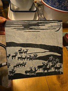 Soapstone Inuit Carving: Reindeer, Caribou, Elk