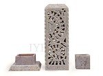 Flower Soapstone Incense Stand Holder Set (2)