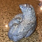 Hand Carved Soapstone Wolf and Bear Family