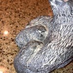 Hand Carved Soapstone Wolf and Bear Family
