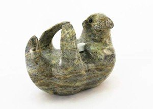 Wendy Hook Soapstone Otter with Shell