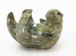 Wendy Hook Soapstone Otter with Shell