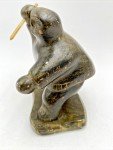 Inuit Soapstone Hunter Sculpture with Spear