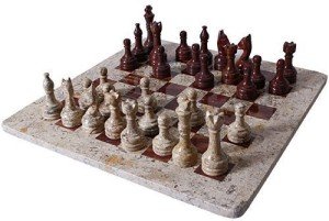Handmade Dark Brown Marble Chess Set