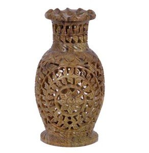 Soapstone Carved Flower Vase by Avinash Handicrafts