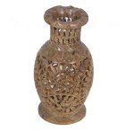Soapstone Carved Flower Vase by Avinash Handicrafts