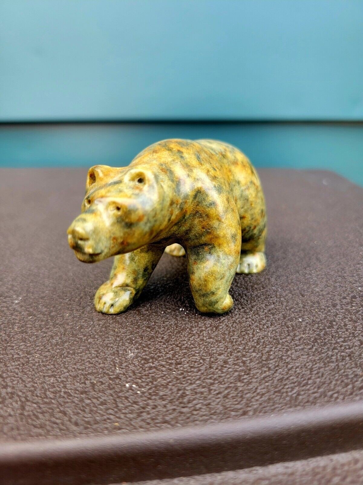 Handmade Soapstone Inuit Bear Carving Figurine