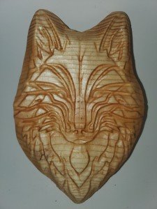 Wolf Face Soapstone Carving