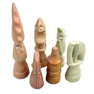 Hand-Carved Soapstone Animal Chess Set - 15