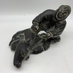 Inuit Soapstone Carving: Seal Hunter Figure