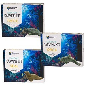 Soapstone Carving Kit for Kids & Adults - Ocean Set