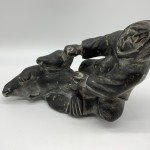 Inuit Soapstone Carving: Seal Hunter Figure