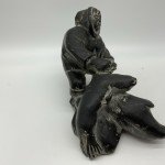 Inuit Soapstone Carving: Seal Hunter Figure
