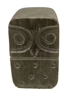 Hand Carved Vintage Soapstone Owl Sculpture