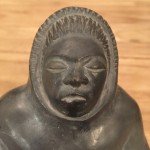 Inuit Soapstone Carving of Fisherman 6.5”