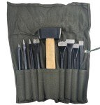 9-Piece Soapstone Carving Set with Storage Pouch