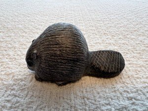Inuit Soapstone Baby Beaver Sculptures from Canada