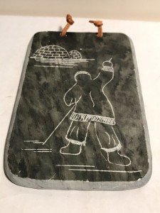 Dimu Canada Soapstone Eskimo Fishing and Igloos Carving