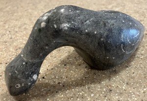 DIMU Signed Soapstone Bird Inuit Sculpture 4”